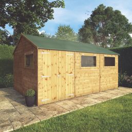 Mercia Modular 15' x 10' (Nominal) Reverse Apex Shiplap T&G Timber Workshop