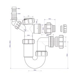 McAlpine Adjustable 'P' Trap White 40mm