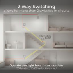 British General Evolve 20A 16AX 1-Gang Intermediate Light Switch Copper