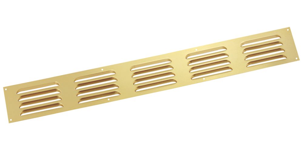 Map Vent Fixed Louvre Vent Gold 466mm x 51mm - Screwfix