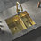 ETAL Elite 1.5 Bowl Stainless Steel Inset / Undermount Kitchen Sink Brushed Brass 555mm x 440mm