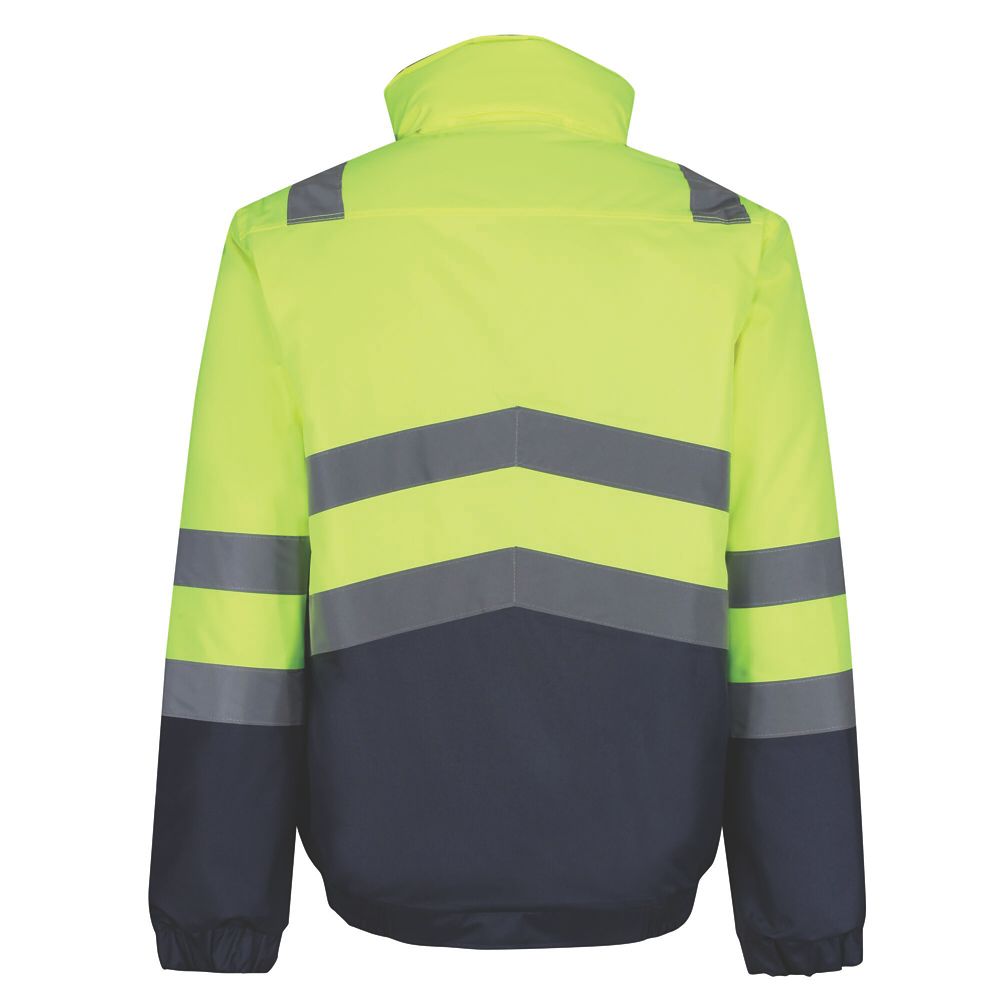 Regatta Pro Hi Vis Bomber Jacket Yellow Navy X Large 51 Chest Screwfix