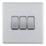 LAP  20A 16AX 3-Gang 2-Way Light Switch  Brushed Stainless Steel