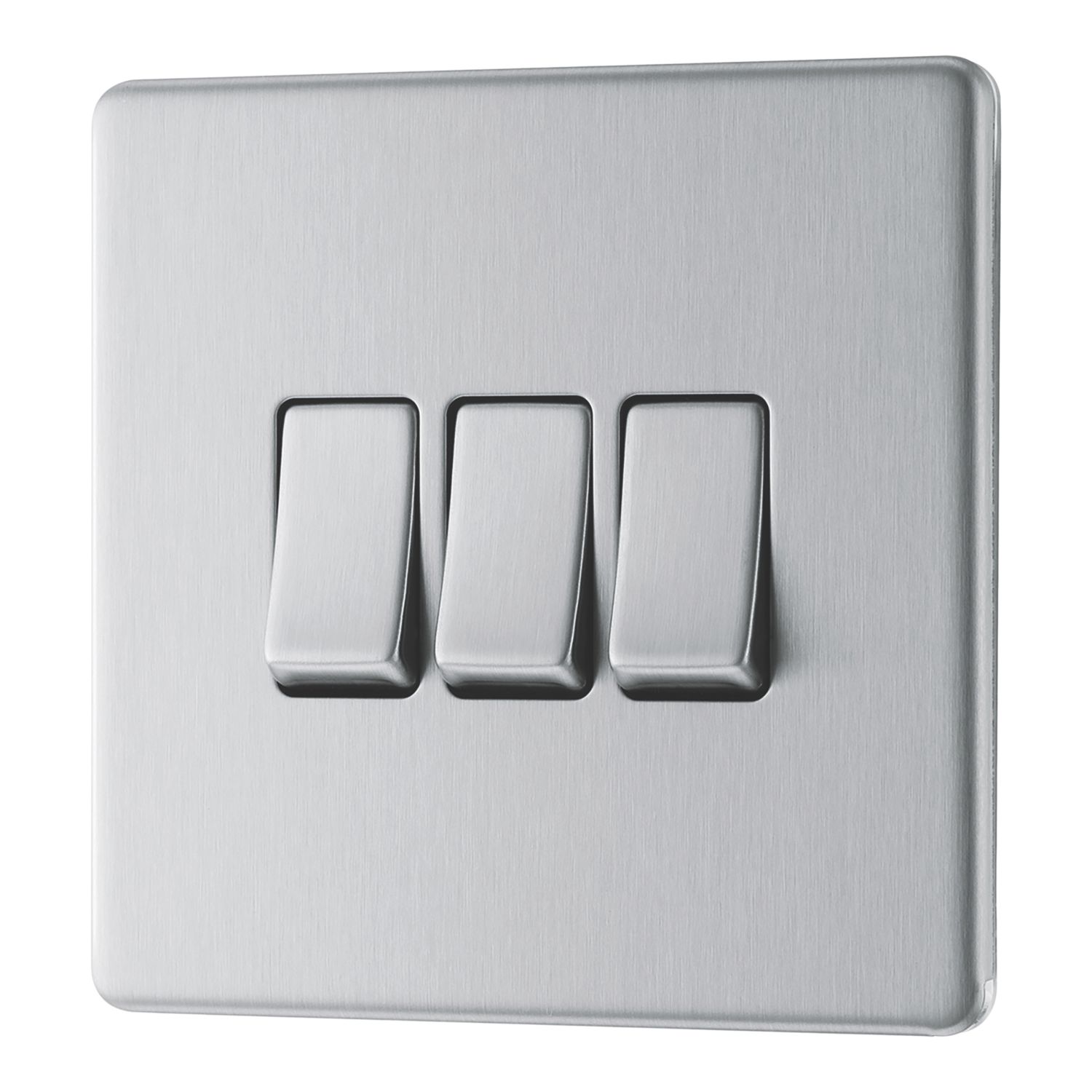 LAP 20A 16AX 3-Gang 2-Way Light Switch Brushed Stainless Steel (195PN)