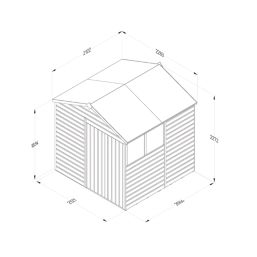 Forest Beckwood 7' x 7' (Nominal) Apex Shiplap Timber Shed with Base