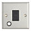 Contactum iConic 13A Unswitched Fused Spur & Flex Outlet  Brushed Steel with Black Inserts