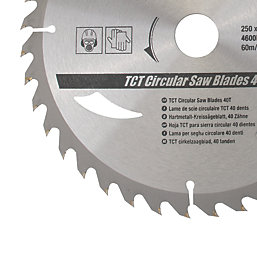Silverline  Wood/Chipboard/MDF TCT Circular Saw Blades 250mm x 30mm 40, 60T 2 Pieces