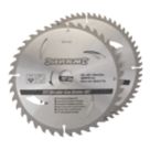 Silverline  Wood/Chipboard/MDF TCT Circular Saw Blades 250mm x 30mm 40/60T 2 Pieces