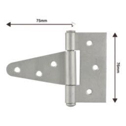 Smith & Locke Matt Silver Tee Hinges 76mm 2 Pack