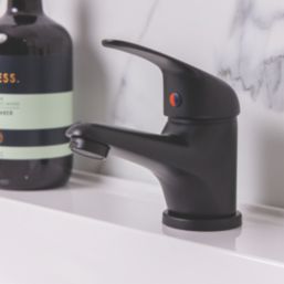 ETAL Loop Matt Black 115mm Cloakroom Lever Mono Basin Mixer Tap