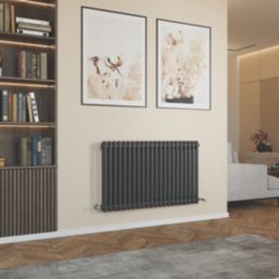 Azur 600mm x 1010mm 3297BTU Anthracite Horizontal 2 Column Radiator