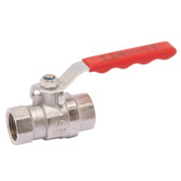 Pegler PB500 Compression Full Bore 1/2" Lever Ball Valve with Red Handle