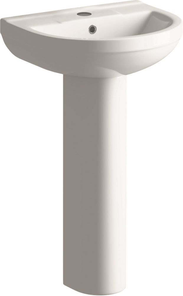 Walker Full Pedestal Basin 1 Tap Hole 500mm Screwfix