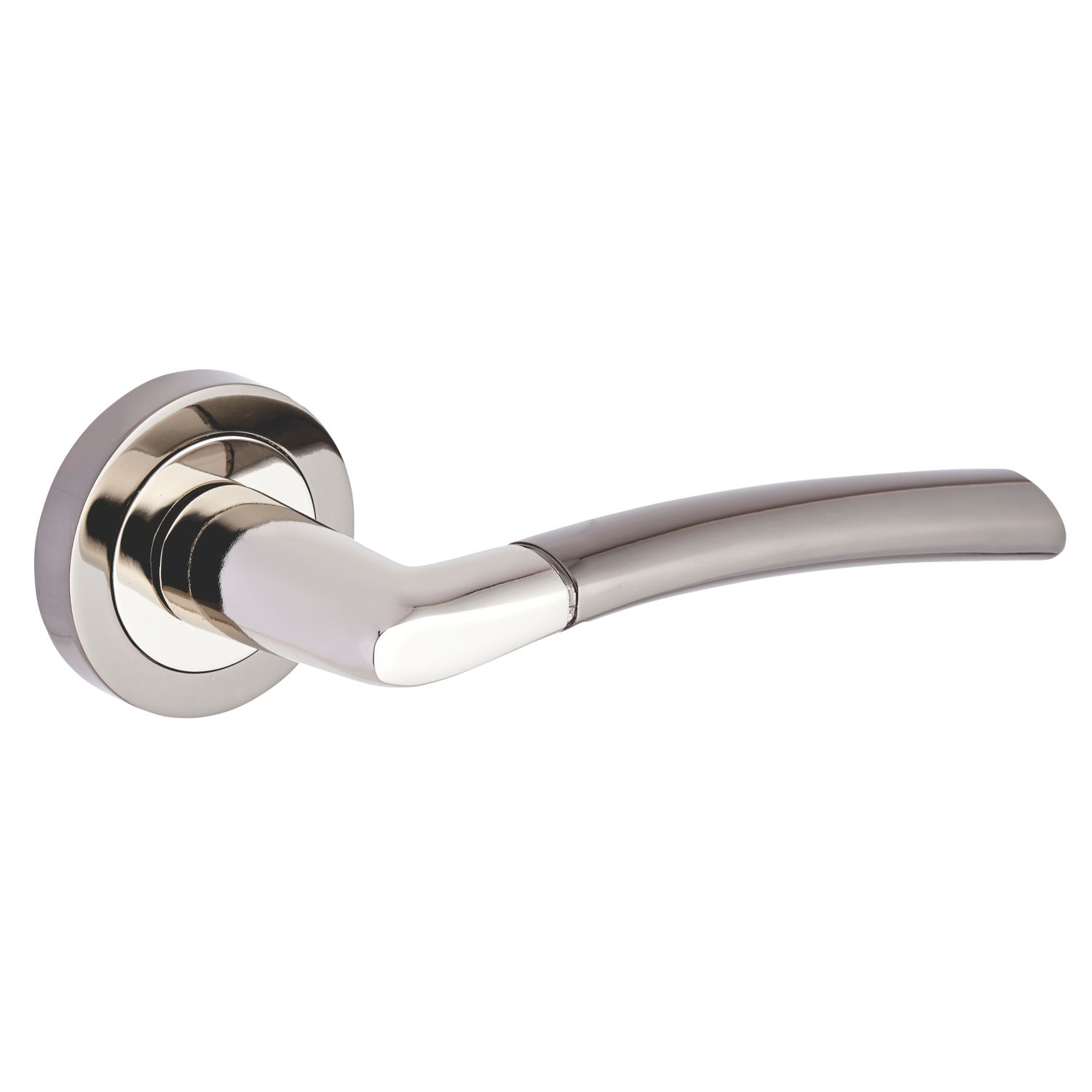 Smith & Locke Scilly Fire Rated Lever on Rose Door Handles Pair Polished / Black Nickel (196HY)