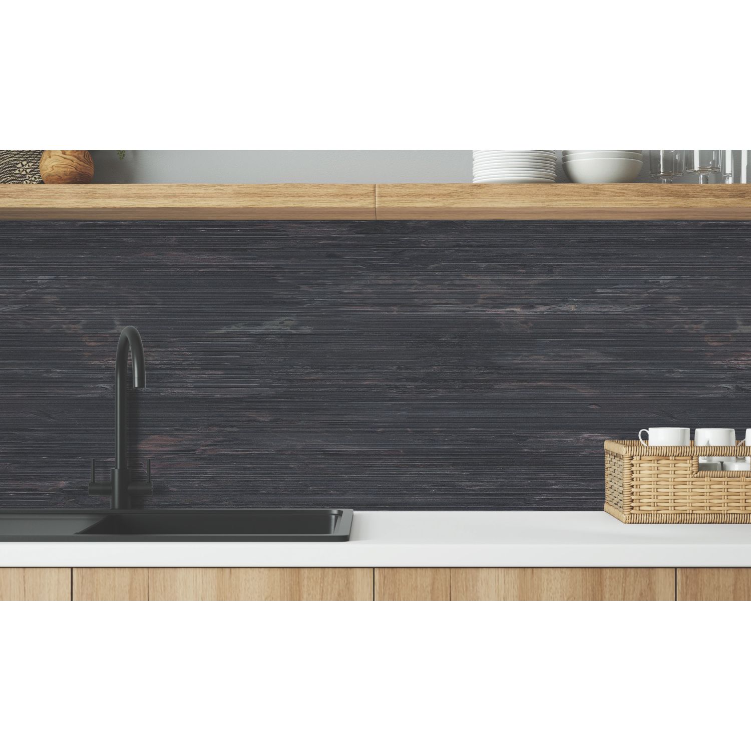 Wilsonart Charred Cedar Mid-Rise Splashback 3050mm x 600mm x 4mm (196JL)