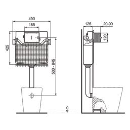 Ideal Standard i.life B Soft-Close BTW Toilet & Concealed Cistern Dual-Flush 6/4Ltr