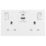 British General 900 Series 13A 2-Gang SP Switched Socket + 3A 22W 2-Outlet Type A & C USB Charger White
