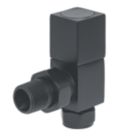 Towelrads  15mm x 1/2" Anthracite Angled Designer Manual Radiator Valve & Lockshield  2 Pack