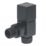 Towelrads  15mm x 1/2" Anthracite Angled Designer Manual Radiator Valve & Lockshield  2 Pack