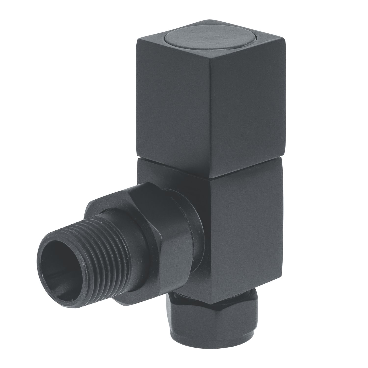 Towelrads 15mm x 1/2" Anthracite Angled Designer Manual Radiator Valve & Lockshield 2 Pack (196RY)