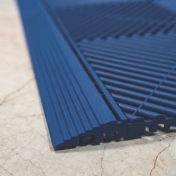 Swisstrax Ribtrax Pro Vented Garage Floor Tile Ramp Royal Blue 400mm x 63mm 4 Pack