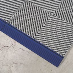 Swisstrax Ribtrax Pro Vented Garage Floor Tile Ramp Royal Blue 400mm x 63mm 4 Pack