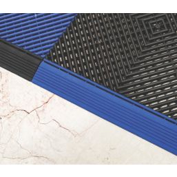 Swisstrax Ribtrax Pro Vented Garage Floor Tile Ramp Royal Blue 400mm x 63mm 4 Pack