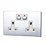 Energenie MiHome 13A 2-Gang SP Switched Socket Polished Chrome