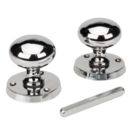 Essentials Victorian Mortice Knobs 54mm Pair Polished Chrome