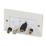 Labgear 2-Gang Brush 4-Module Modular Faceplate White