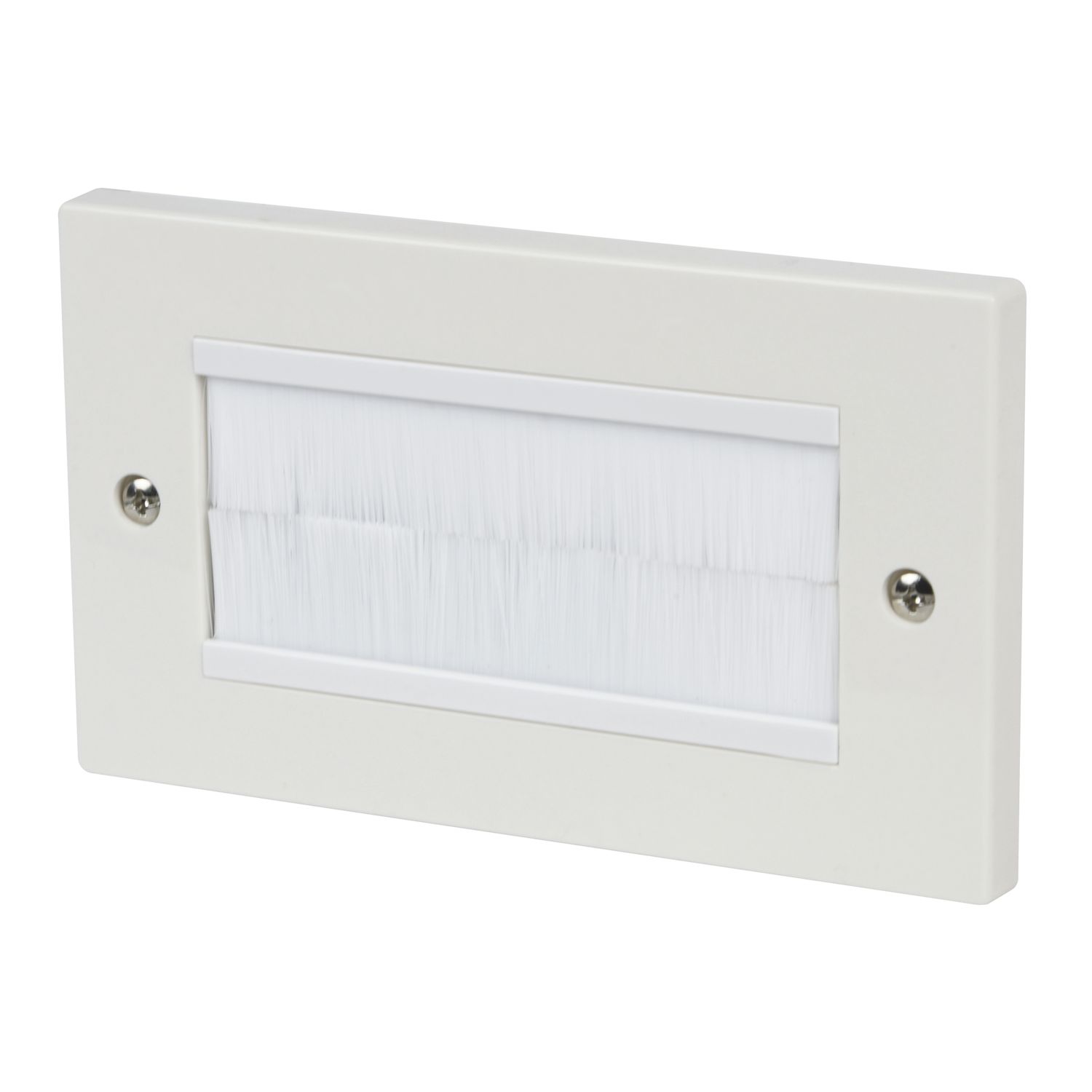 Labgear 2-Gang Brush 4-Module Modular Faceplate White (197CL)