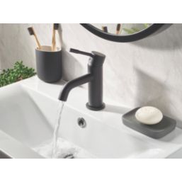 Bristan Mila Black 160mm Standard Lever Mono Basin Mixer Tap  With Clicker Waste