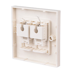 Labgear  1-Gang Double RJ45 Ethernet Socket White with White Inserts
