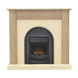 Be Modern Elanwood Electric Suite with Abbey Inset Fire Oak-Effect 1210mm x 330mm x 1123mm