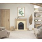 Be Modern Elanwood Electric Suite with Abbey Inset Fire Oak-Effect 1210mm x 330mm x 1123mm