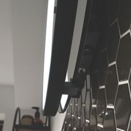 Sensio Aspect Round Bathroom Mirror Matt Black With 2240lm LED Light 600mm x 600mm