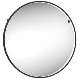 Sensio Aspect Round Bathroom Mirror Matt Black With 2240lm LED Light 600mm x 600mm