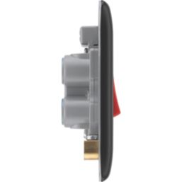 British General Nexus Metal 45A 2-Gang DP Cooker Switch Matt Black with LED
