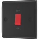 British General Nexus Metal 45A 2-Gang DP Cooker Switch Matt Black with LED