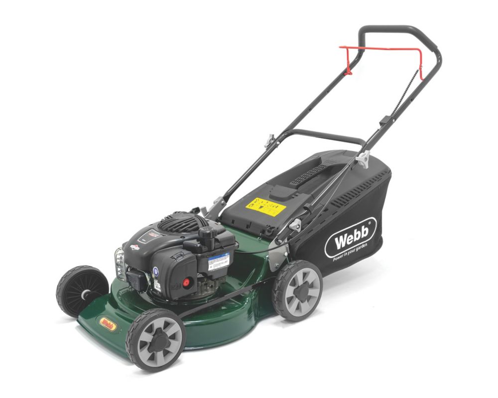 b WER18HP4 46cm 125cc HandPropelled Rotary Petrol Lawn Mower Screwfix