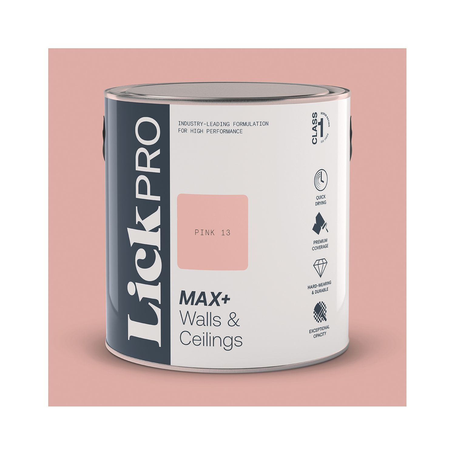LickPro Max+ 2.5Ltr Pink 13 Matt Emulsion Paint (197TM)