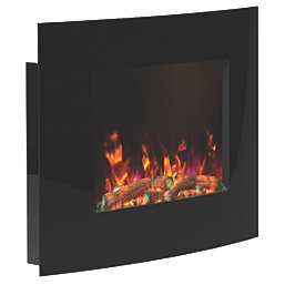 Be Modern Quattro Black Remote Control Wall-Mounted Electric Fire 640mm x 500mm