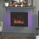 Be Modern Quattro Black Remote Control Wall-Mounted Electric Fire 640mm x 500mm