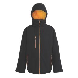 Regatta Navigate Waterproof Jacket 100% Waterproof Waterproof Jacket Black/Orange Pop 2X Large Size 47" Chest