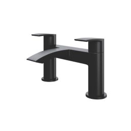 ETAL Spear Matt Black 123mm Deck Mounted Lever 2 Tap Holes Bath Mixer Tap