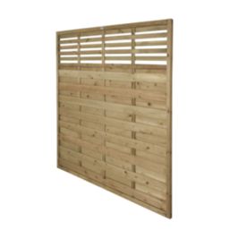 Forest Kyoto  Slatted Top Fence Panels Natural Timber 6' x 6' Pack of 8