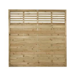 Forest Kyoto  Slatted Top Fence Panels Natural Timber 6' x 6' Pack of 8