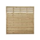Forest Kyoto  Slatted Top Fence Panels Natural Timber 6' x 6' Pack of 8