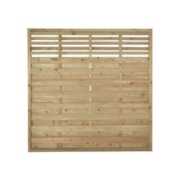 Forest Kyoto  Slatted Top Fence Panels Natural Timber 6' x 6' Pack of 8