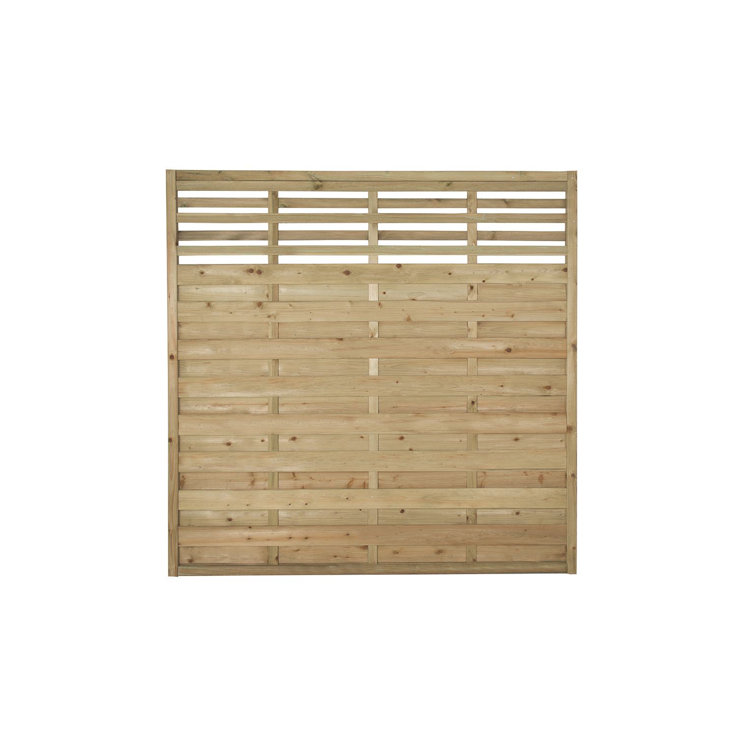 Forest Kyoto Slatted Top Fence Panels Natural Timber 6' x 6' Pack of 8 (1984K)